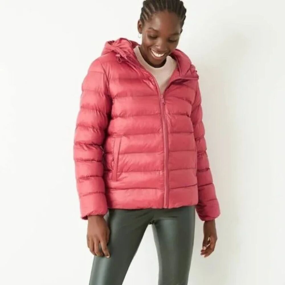 A New Day Quilted Pink Puffer Jacket Coat